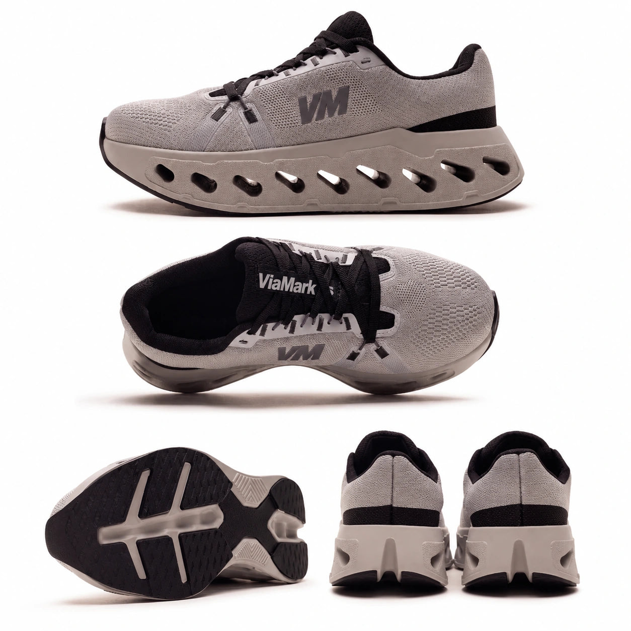 Dufit Pro in gray: side, top, outsole and heel views
