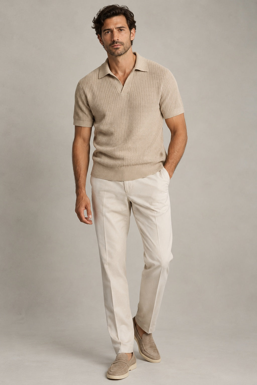 Textured Knit Polo