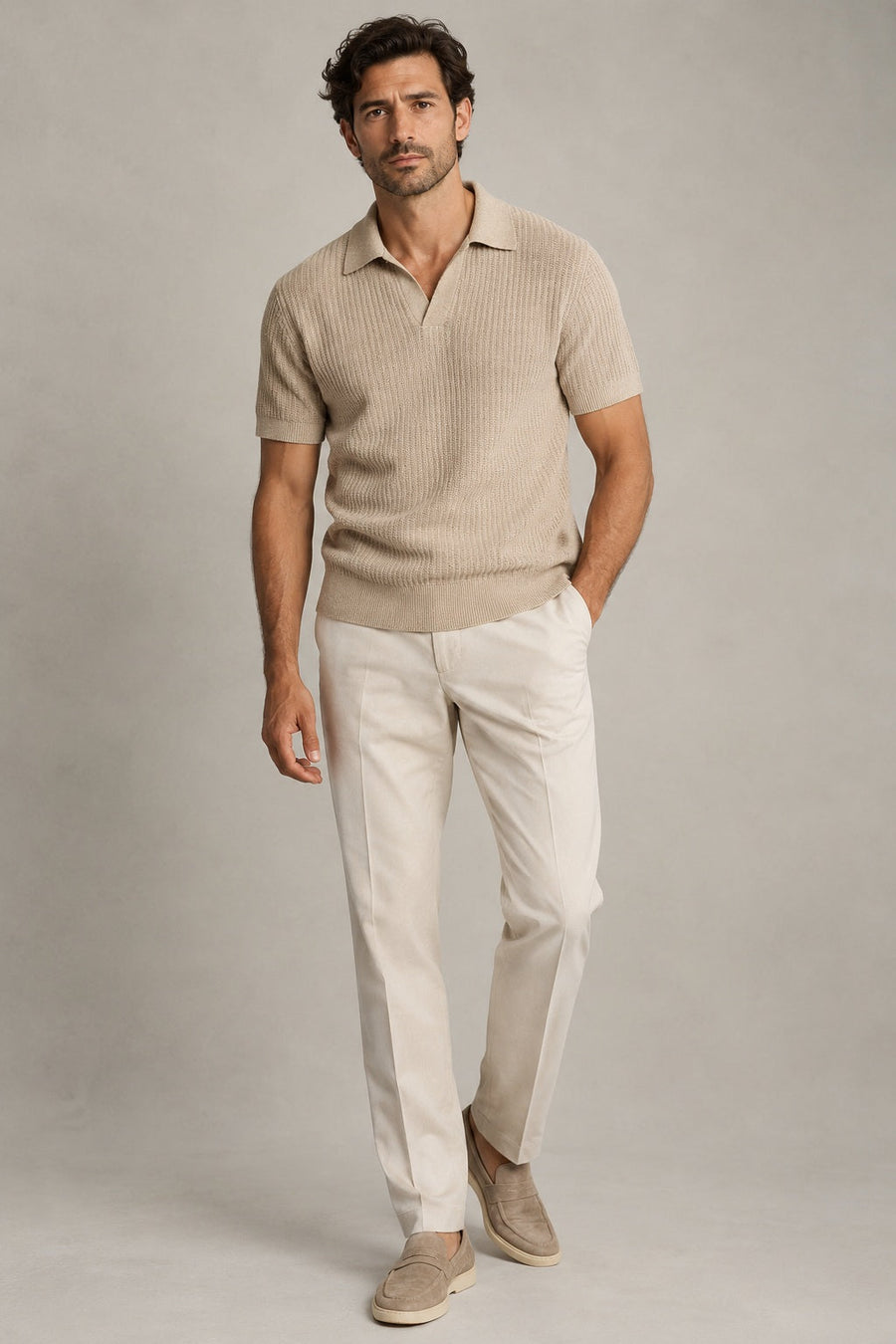 Textured Knit Polo