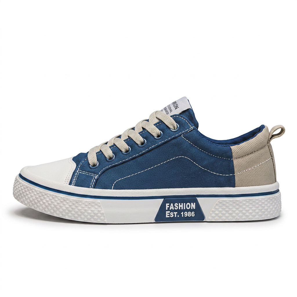 Retroglide - Canvas Court Sneaker with Graphic Sole