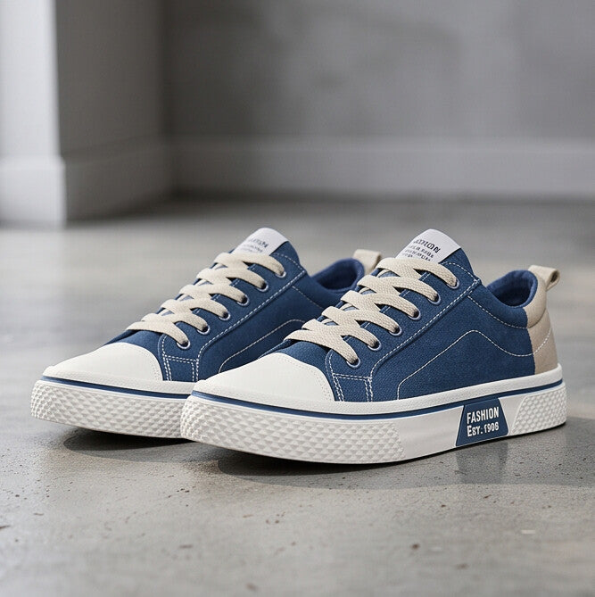 Retroglide - Canvas Court Sneaker with Graphic Sole