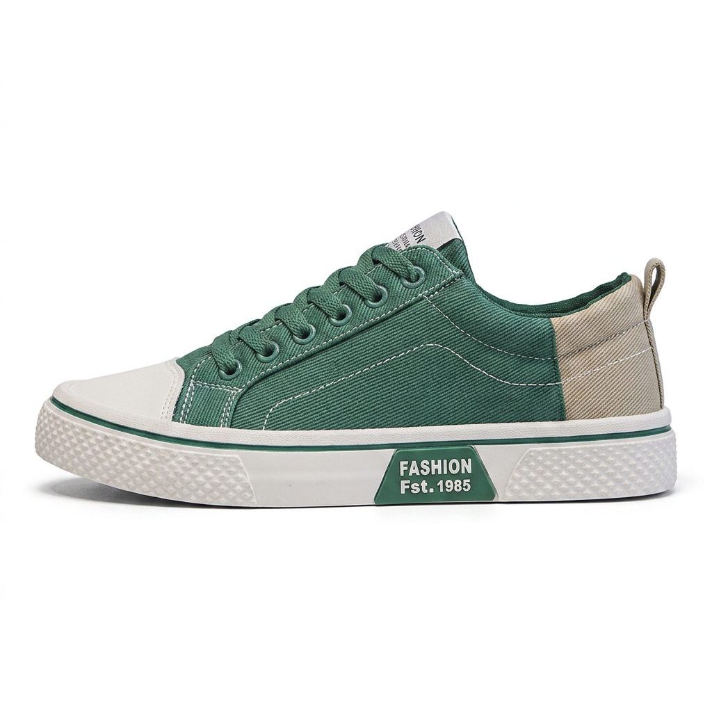 Retroglide - Canvas Court Sneaker with Graphic Sole