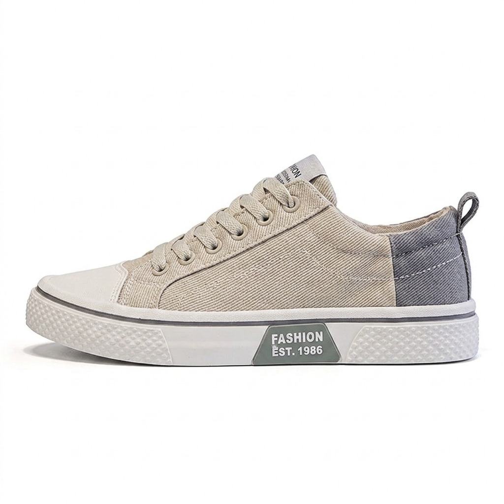 Retroglide - Canvas Court Sneaker with Graphic Sole