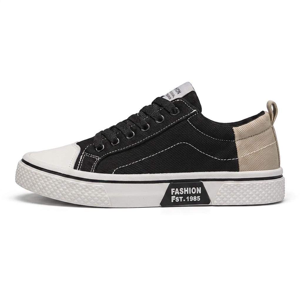 Retroglide - Canvas Court Sneaker with Graphic Sole