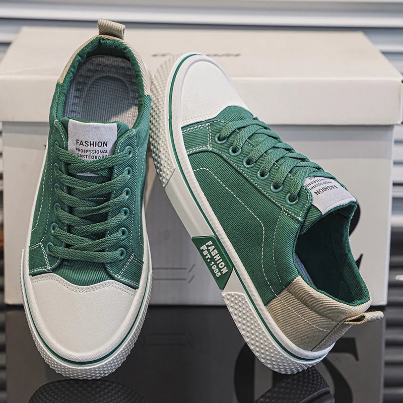 Retroglide - Canvas Court Sneaker with Graphic Sole