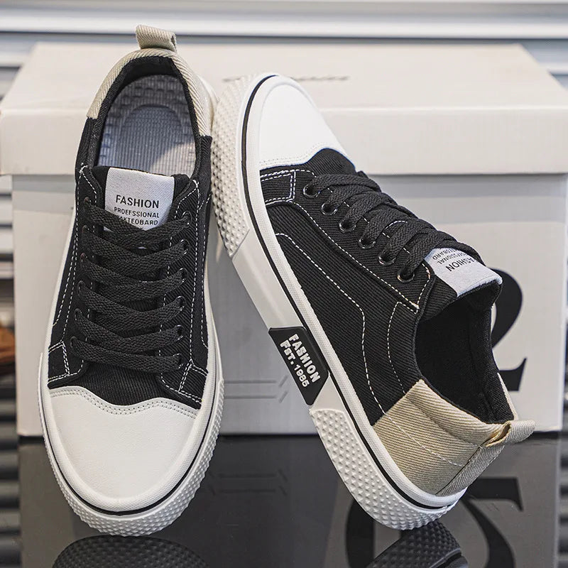 Retroglide - Canvas Court Sneaker with Graphic Sole