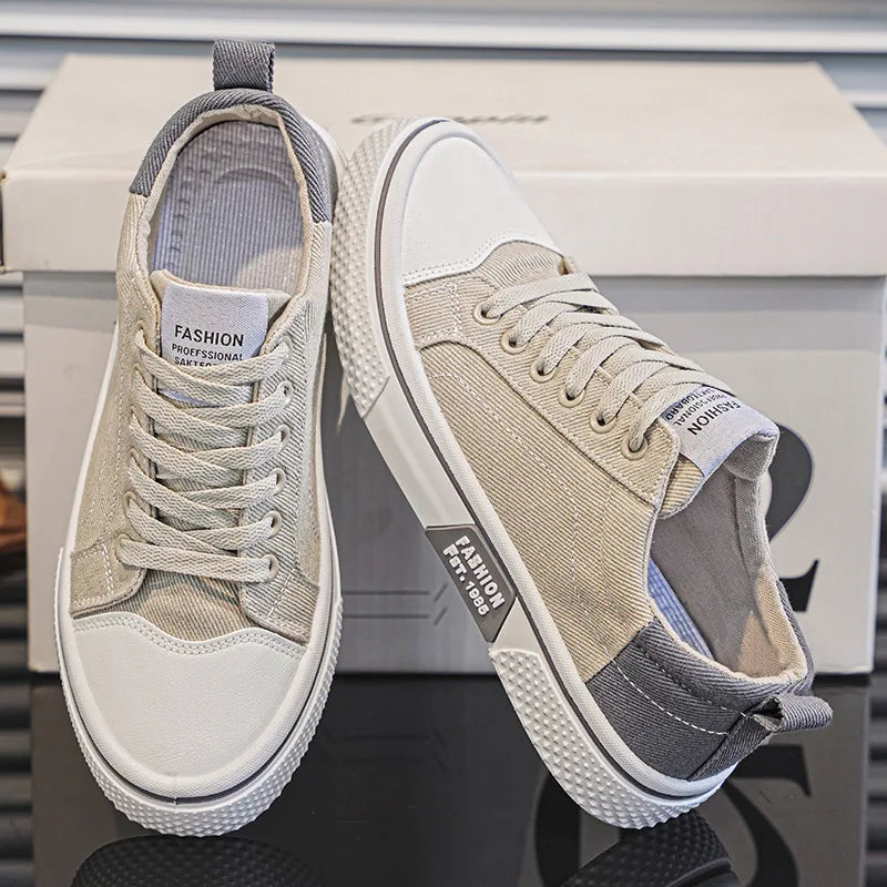 Retroglide - Canvas Court Sneaker with Graphic Sole