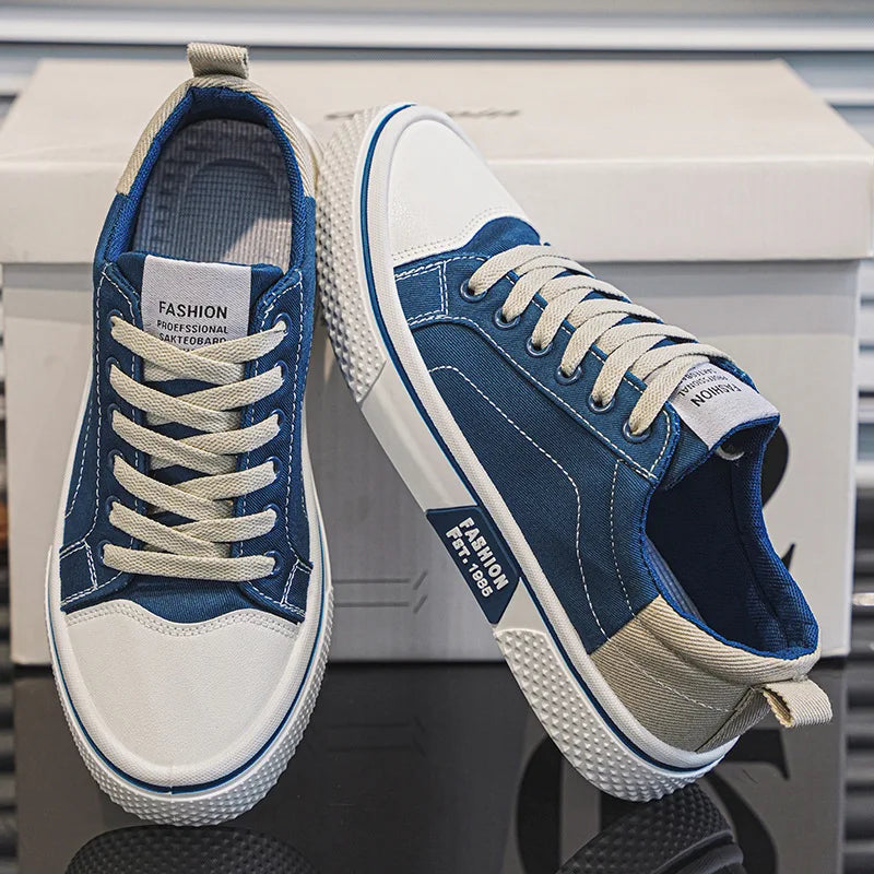 Retroglide - Canvas Court Sneaker with Graphic Sole